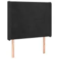 cadre de lit matelas et LED Noir 80x200cm Velours