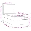 cadre de lit matelas et LED Noir 80x200cm Velours