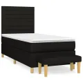 cadre de lit et matelas Noir 80x200 cm Tissu