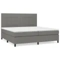 cadre de lit avec matelas Gris foncé 200x200cm Tissu