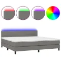 cadre de lit et matelas et LED Gris foncé 200x200 cm