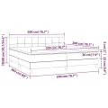 cadre de lit et matelas et LED Gris foncé 200x200 cm