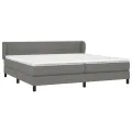 cadre de lit avec matelas Gris foncé 200x200cm Tissu