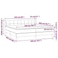 cadre de lit avec matelas Gris foncé 200x200cm Tissu
