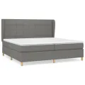 cadre de lit avec matelas Gris foncé 200x200cm Tissu