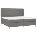 cadre de lit avec matelas Gris foncé 200x200cm Tissu