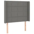 cadre de lit matelas LED Gris foncé 100x200 cm Tissu