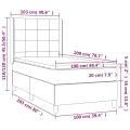 cadre de lit matelas LED Gris foncé 100x200 cm Tissu