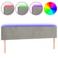 Tête de lit à LED Gris clair 160x5x78/88 cm Velours