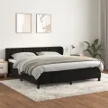 cadre de lit et matelas Noir 160x200 cm Velours