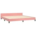Cadre de lit avec tête de lit Rose 200x200 cm Velours