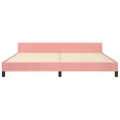 Cadre de lit avec tête de lit Rose 200x200 cm Velours