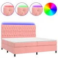 cadre de lit matelas et LED Rose 200x200 cm Velours