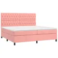 cadre de lit matelas et LED Rose 200x200 cm Velours