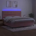 cadre de lit matelas et LED Rose 200x200 cm Velours