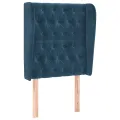 Tête de lit avec oreilles Bleu foncé 83x23x118/128 cm Velours