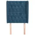 Tête de lit avec oreilles Bleu foncé 83x23x118/128 cm Velours