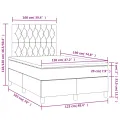 cadre de lit et matelas LED rose 120x190 cm velours