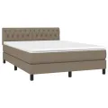 cadre de lit avec matelas LED Taupe 140x200 cm Tissu