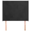 Tête de lit avec oreilles Noir 83x16x118/128 cm Velours