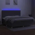 cadre de lit et matelas et LED Gris foncé 200x200 cm