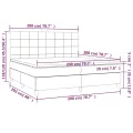 cadre de lit et matelas et LED Gris foncé 200x200 cm