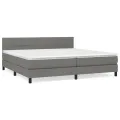 cadre de lit avec matelas Gris foncé 200x200cm Tissu
