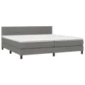 cadre de lit avec matelas Gris foncé 200x200cm Tissu
