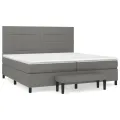 cadre de lit avec matelas Gris foncé 200x200cm Tissu