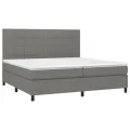cadre de lit et matelas et LED Gris foncé 200x200 cm