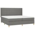cadre de lit matelas LED Gris foncé 200x200 cm Tissu