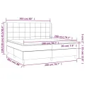 cadre de lit matelas LED Gris foncé 200x200 cm Tissu