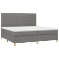 cadre de lit avec matelas Gris foncé 200x200cm Tissu