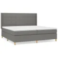 cadre de lit avec matelas Gris foncé 200x200cm Tissu