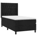 cadre de lit matelas et LED Noir 80x200cm Velours