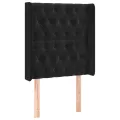 cadre de lit matelas et LED Noir 80x200cm Velours