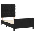 Cadre de lit avec tête de lit Noir 80x200 cm Velours