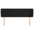 Tête de lit avec oreilles Noir 163x23x78/88 cm Velours