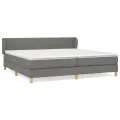 cadre de lit avec matelas Gris foncé 200x200cm Tissu