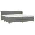 cadre de lit avec matelas Gris foncé 200x200cm Tissu