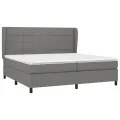 cadre de lit avec matelas Gris foncé 200x200cm Tissu