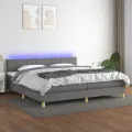 cadre de lit et matelas et LED Gris foncé 200x200 cm