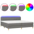 cadre de lit et matelas et LED Gris foncé 200x200 cm