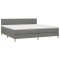 cadre de lit et matelas et LED Gris foncé 200x200 cm