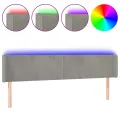Tête de lit à LED Gris clair 163x16x78/88 cm Velours
