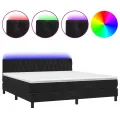 cadre de lit avec matelas et LED Noir 160x200 cm