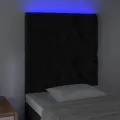 Tête de lit à LED Noir 80x7x118/128 cm Velours