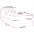 cadre de lit avec matelas et LED Vert foncé 90x190cm