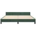 Cadre de lit avec tête de lit Vert foncé 160x200 cm Velours
