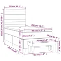 cadre de lit et matelas Noir 80x200 cm Tissu